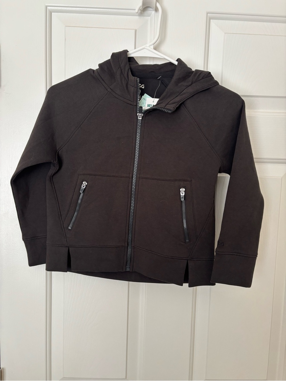 DSG Black Full-Zip Hoodie with Hood and Zip Pockets XS NWT
